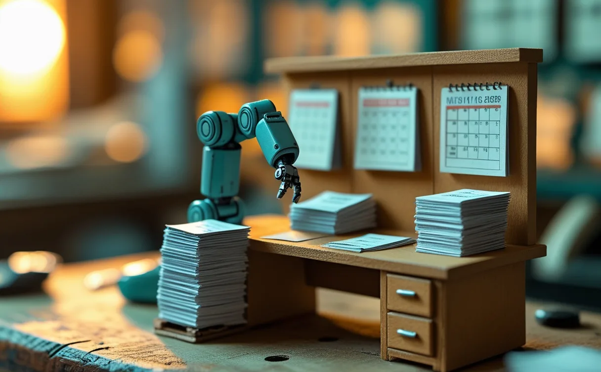 Miniatuur diorama-illustratie bij artikel 'AI Act en HR: wat geldt nu al voor jouw werving, en wat pas in 2027'