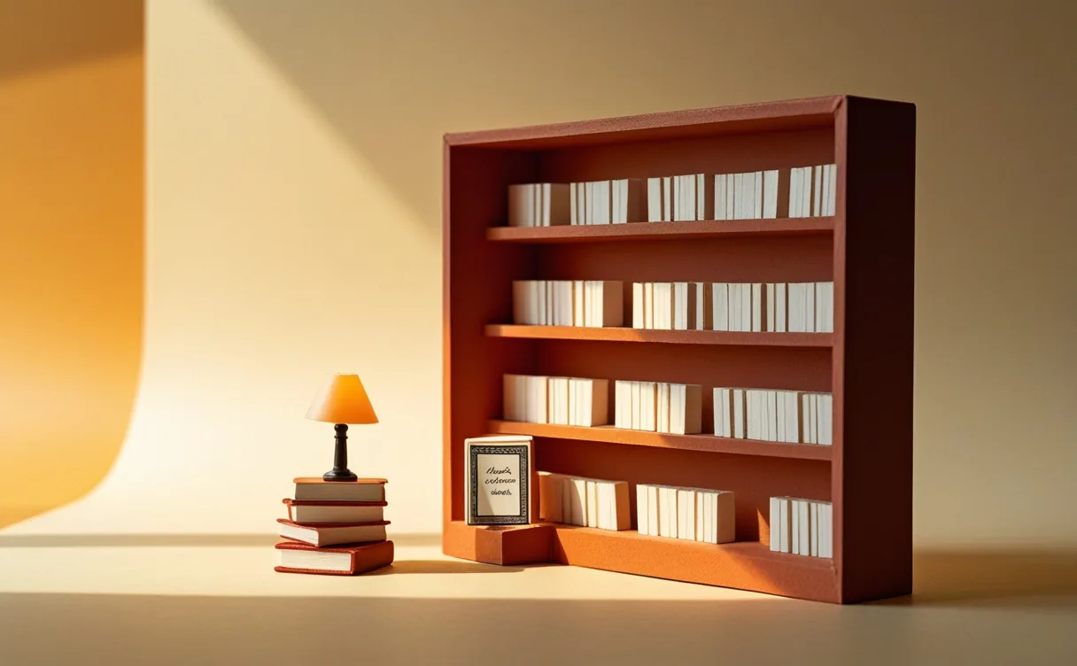 Miniatuur diorama-illustratie bij artikel 'AI-boeken overspoelen de winkels: twee dingen die jij als ondernemer nu vastlegt'