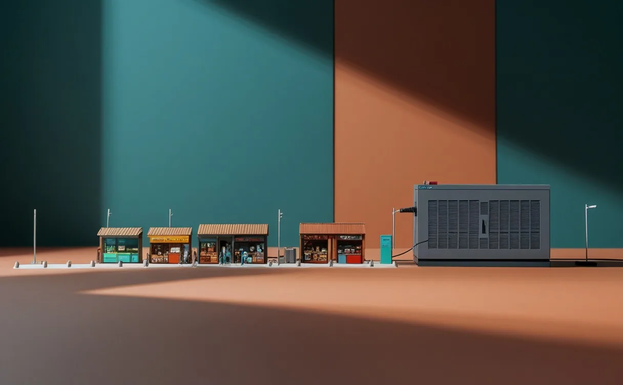 Miniatuur diorama-illustratie bij artikel 'AI-datacenters kopen zich uit de stroomwachtrij voor 1,45 miljard dollar'