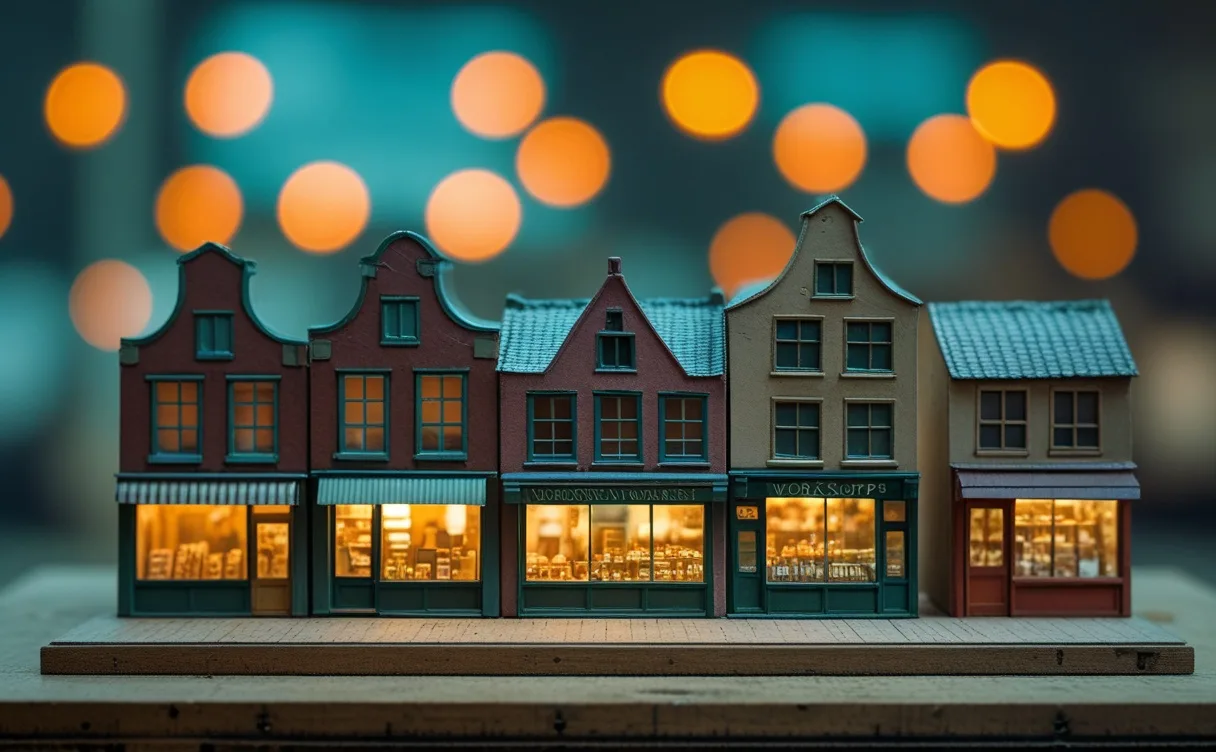 Miniatuur diorama-illustratie bij artikel 'AI in het MKB: de stand van zaken in september 2026'