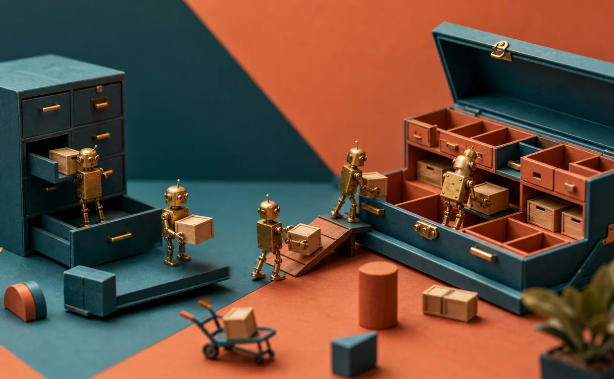 Miniatuur diorama-illustratie bij artikel 'Custom GPTs stoppen: zo migreer je je bedrijfs-GPTs naar plugins'