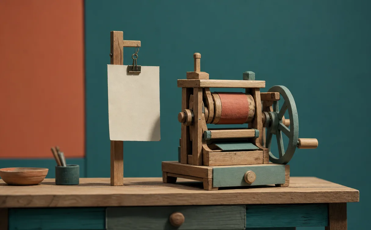 Miniatuur diorama-illustratie bij artikel 'Eigen AI-tools bouwen: het bouwdossier op één A4'