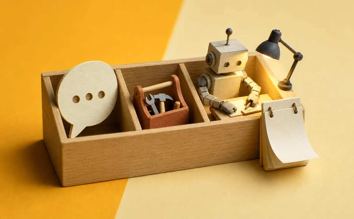 Miniatuur diorama-illustratie bij artikel 'Copilot krijgt Autopilot: wat Microsofts agent voor jou betekent'