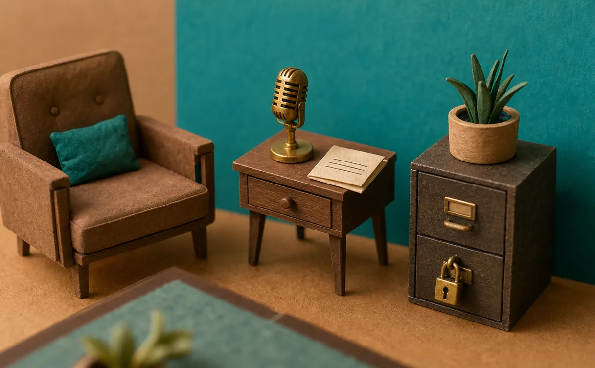 Miniatuur diorama-illustratie bij artikel 'AI-verslagtool in je zorgpraktijk? Regel eerst deze vier dingen'