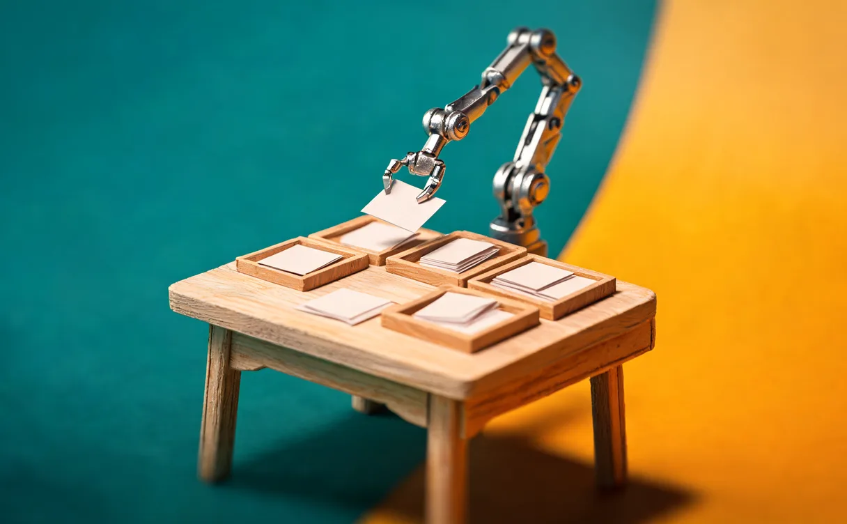 Miniatuur diorama-illustratie bij artikel 'Prompt, skill of agent? Een teamoefening van een halfuur'