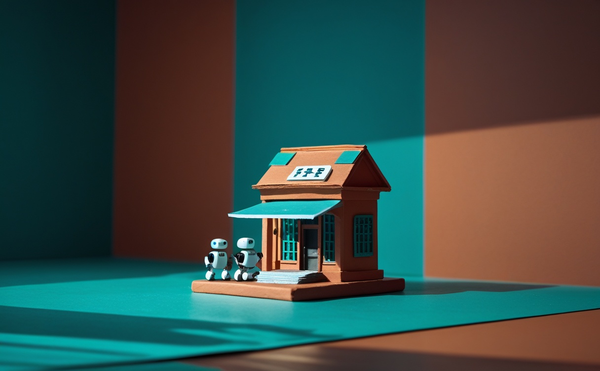 Miniatuur diorama-illustratie bij artikel 'Rabobank steekt tot 2 miljard in AI: wat merk jij er als ondernemer van?'